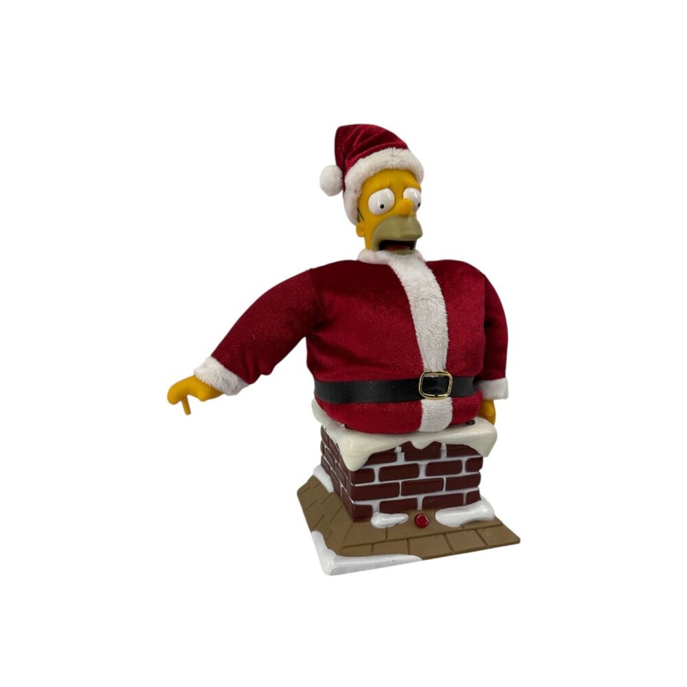 Simpson holiday talking figurine vintage 2004 santa homer stuck in chimney